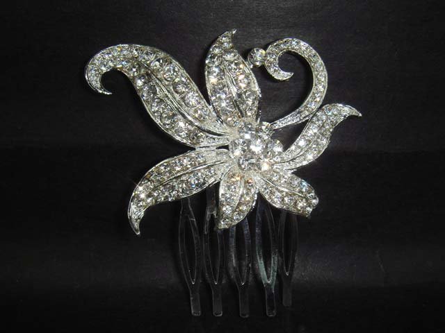 Bridal wedding crystal Rhinestone Hair tiara Comb RB87