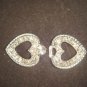 Bridal dress heart Rhinestone clasp hook button BU29