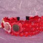 Bridal Flower girl Red Crochet Hair Headband HR119