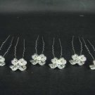 6 pcs Bridal Rhinestone Bow crystal tiara hairpin RP144