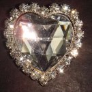 Bridal Heart Bling sparkle Rhinestone Brooch pin PI218