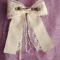 Bridal Flower girl Bow Lace Ivory Hair Barrettes HR103