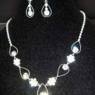 Bridal Rhinestone Bracelet necklace earring Set NR150