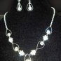 Bridal Rhinestone Bracelet necklace earring Set NR150