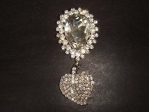 Bridal leaf drop crystal Rhinestone Brooch pin PI281
