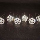 6 Bridal crystal veil prom Rhinestone Hairpin RP129