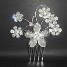 Bridal Crystal Flower Rhinestone Hair tiara Comb RB58