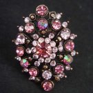 Pink Bridal Vintage style Rhinestone Cocktail Ring R15