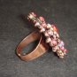Pink Bridal Vintage style Rhinestone Cocktail Ring R15