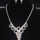 Bridal rhinestone Cocktail necklace earring set NR103