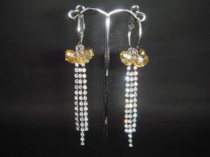 Bridal 3 row Chandelier Rhinestone Earring ER103