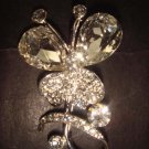 Bridal Butterfly Crystal Rhinestone Brooch pin PI373