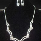 Bridal Crystal Rhinestone earring necklace set NR104