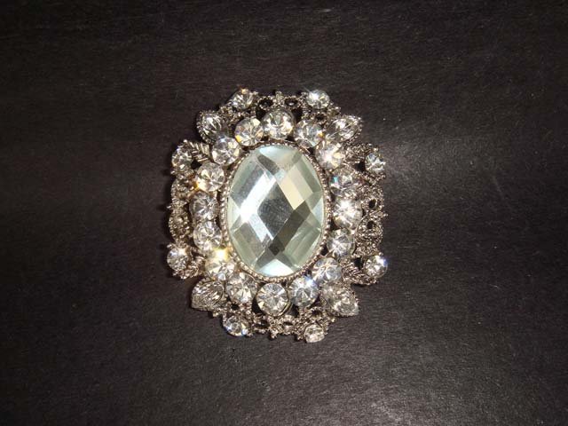 Bridal ellipse Oval Rhinestone Brooch pin PI244