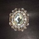 Bridal ellipse Oval Rhinestone Brooch pin PI244