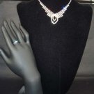 Bridal rhinestone bracelet ring necklace earring NR217
