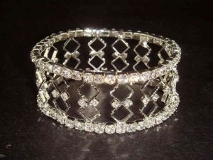 Bridal Crystal Rhinestone Bangle rhombus Bracelet BR157