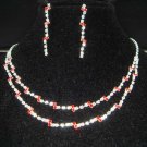 Bridal Rhinestone Earring necklace gift Set NR174