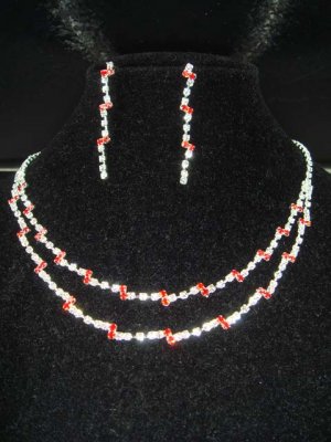 Bridal Rhinestone Earring necklace gift Set NR174