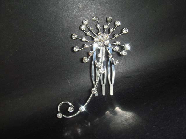 Bridal Crystal flower rhinestone hair tiara comb RB146