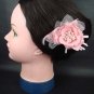 Bridal Wedding Feather Red silk flower pin clip BA75