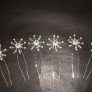 6 Bridal crystal veil flower Rhinestone Hair pin RP152