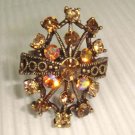 Brown Bridal Vintage style Rhinestone Cocktail Ring R05