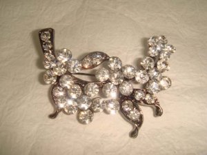 Bridal Flower bling crystal Rhinestone Brooch pin Pi334