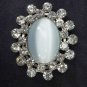 Vintage style Faux eye cat Rhinestone brooch pin Pi306