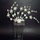 Bridal Faux Pearl Rhinestone Hair tiara Comb RB10