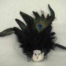 Bridal Fox Peacock Feather Rhinestone Brooch pin PI391