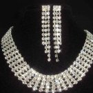 5 row Bridal AB Rhinestone necklace earring NR188