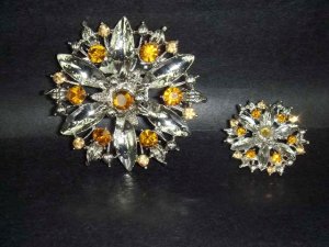 2 pcs Bridal Crystal Rhinestone Brooch pin Pi150