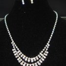 Bridal Crystal Rhinestone necklace Earring set NR24