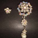 2 pcs Bridal Faux Pearl Rhinestone Brooch pin Pi155