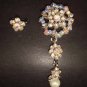 2 pcs Bridal Faux Pearl Rhinestone Brooch pin Pi155