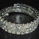 Bridal 3 row Rhinestone Stretch Bracelet Armlet BR172