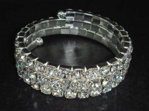Bridal 3 row Rhinestone Stretch Bracelet Armlet BR172