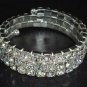 Bridal 3 row Rhinestone Stretch Bracelet Armlet BR172