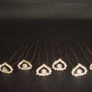 6 pcs Bridal Rhinestone Heart tiara hairpin RP148