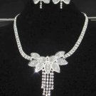 Bridal Crystal rhinestone necklace earring set NR51