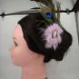 Bridal Feather cameo Hair peacock pin clip brooch BA107