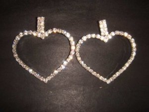 Bridal Rhinestone Heart Crystal stud Earring ER155