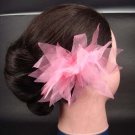Bridal feather silk flower Fascinator clip pin BA67