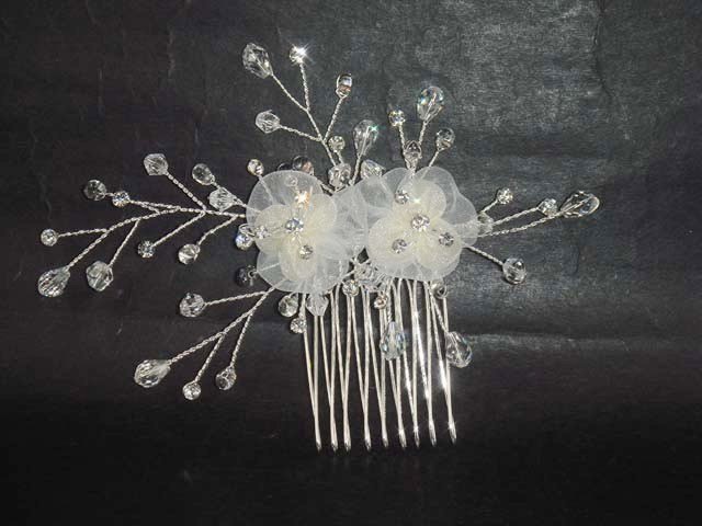 Bridal Rhinestone crystal Flower Tiara Hair Comb RB423