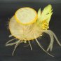 Wedding lace bead Feather Gold mini hat Fascinator H09
