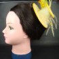 Wedding lace bead Feather Gold mini hat Fascinator H09