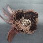 Wedding Flower Feather Brown Clip Pin Fascinator BA73