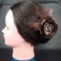 Wedding Flower Feather Brown Clip Pin Fascinator BA73