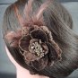 Wedding Flower Feather Brown Clip Pin Fascinator BA73